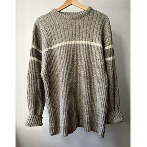 Vintage Soft Neutral Striped Ribbed knit Sweater